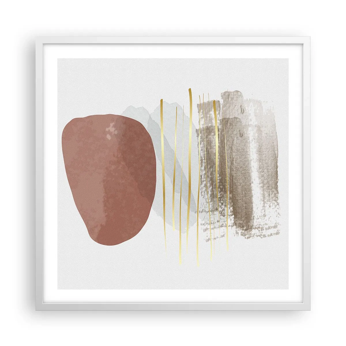 Plakat w białej ramie - Abstrakcyjna kolumnada - 60x60 cm