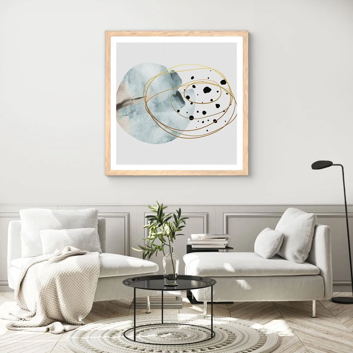 Plakat w ramie jasny dąb - W objęciach przestrzeni - 50x50 cm