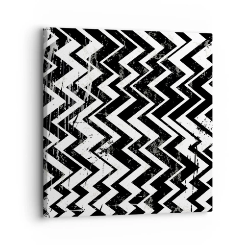 Obraz na płótnie - Zyg-białe, zag-czarne - 30x30 cm