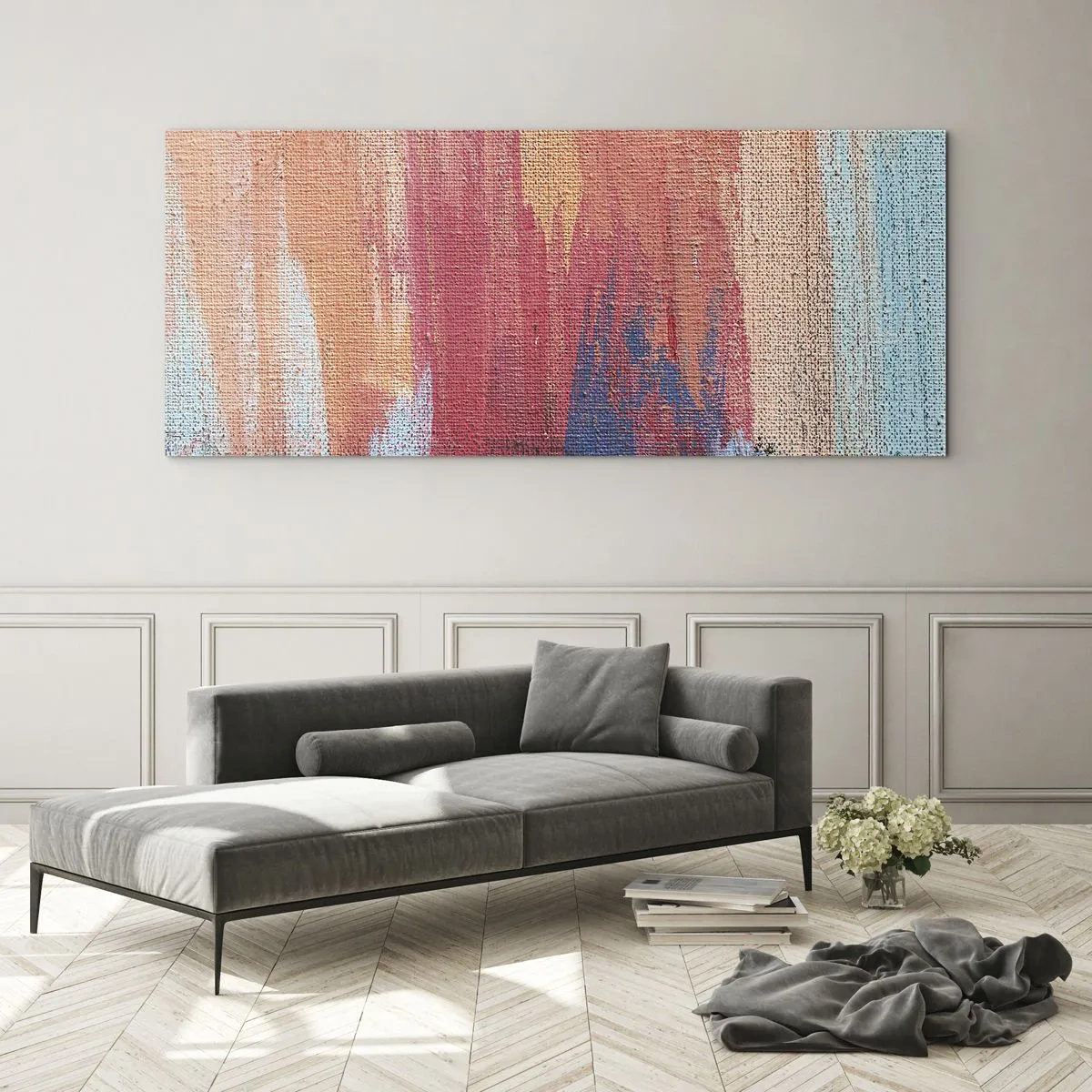 Obraz na szkle - Spłynąć tęczą - 100x40 cm