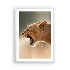 Plakat w białej ramie - Spróbuj nie posłuchać - 50x70 cm