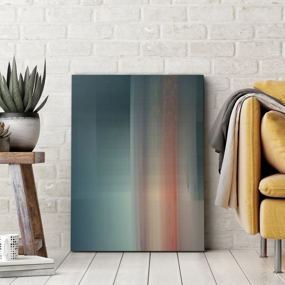 Obraz na płótnie - Abstrakcja: fale światła - 45x80 cm