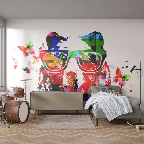 Fototapeta Premium Canvas - Podoba misie! - Abstrakcja, Niedźwiedź, Okulary - 200x140 cm