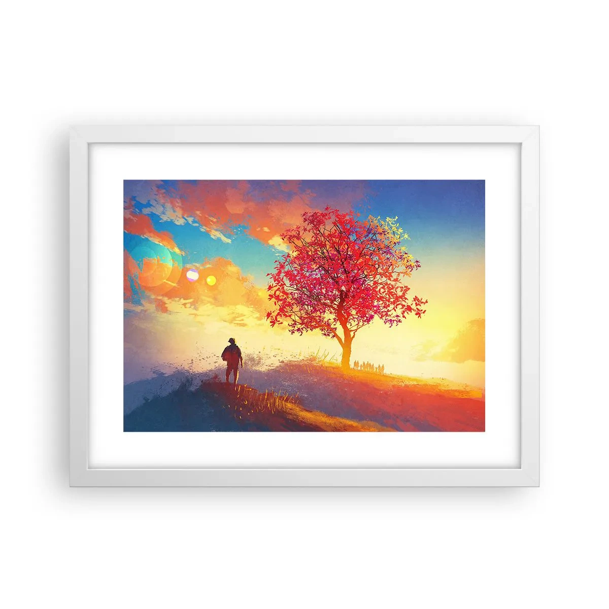 Plakat w białej ramie - Pielgrzym u celu - 40x30 cm