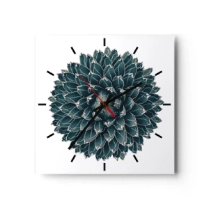 Zegar ścienny - Symetryczna roślina sukulenta na białym tle - 30x30cm - Gwiazda pustyni - Nowoczesna dekoracja ścienna do salonu i sypialni ARTTOR