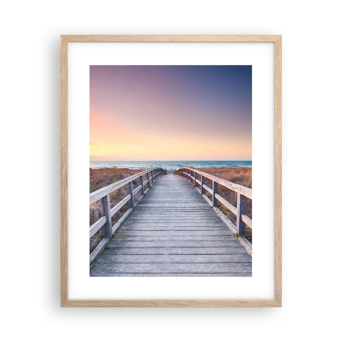 Plakat w ramie jasny dąb - Bałtycka wieczorna zorza - 40x50 cm