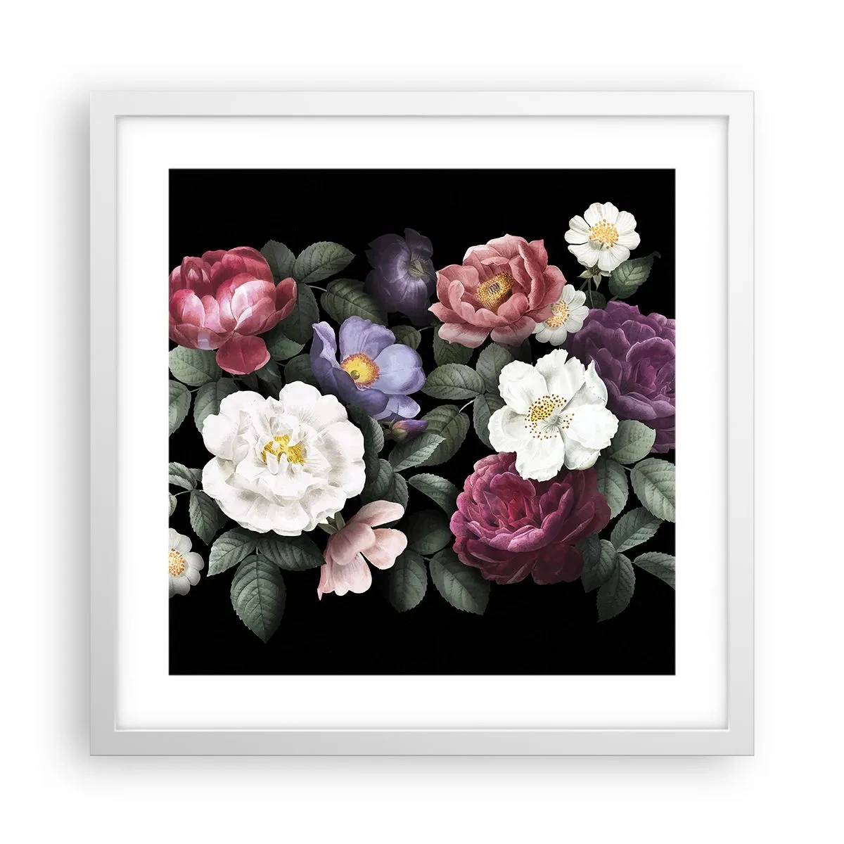 Plakat w białej ramie - Z angielskiego ogrodu - 40x40 cm