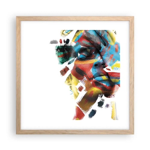 Plakat w ramie jasny dąb - Barwna osobowość - 40x40 cm