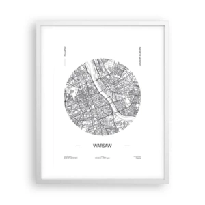 Plakat w białej ramie - Anatomia Warszawy - 40x50 cm