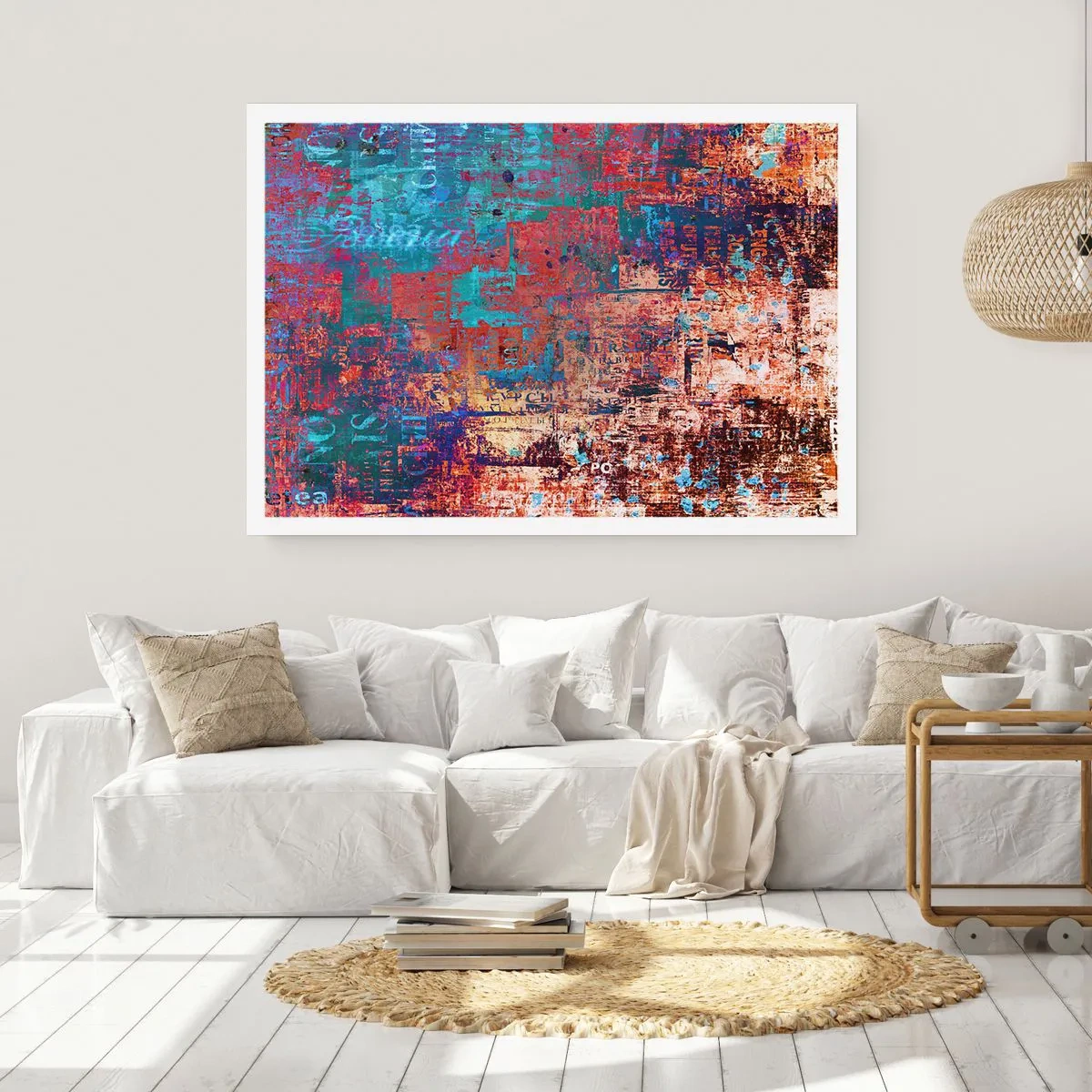 Plakat - Abstrakcyjna kompozycja z mieszanką intensywnych kolorów - 100x70cm - Pamięć i niepamięć - Nowoczesna dekoracja ścienna do salonu i sypialni ARTTOR