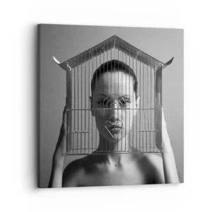 Obraz na płótnie - Portret nieco surrealistyczny - 30x30 cm