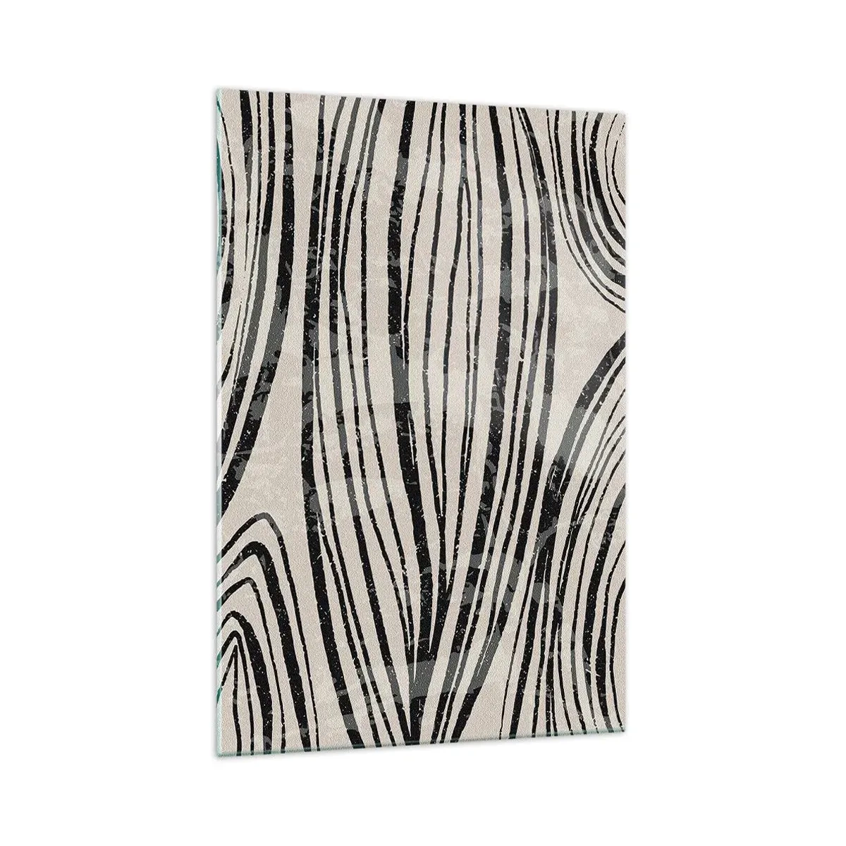 Obraz na szkle - Abstrakcyjne fale w czarno-białych odcieniach - 70x100cm - Rozlewisko linii - Nowoczesna dekoracja ścienna do salonu i sypialni ARTTOR