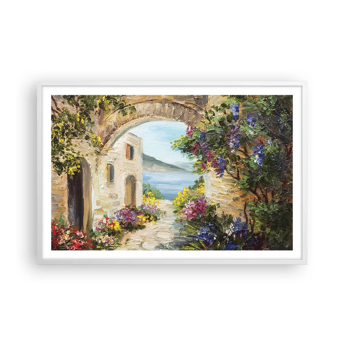 Plakat w białej ramie - Urok nadmorskiej prowincji - 91x61 cm