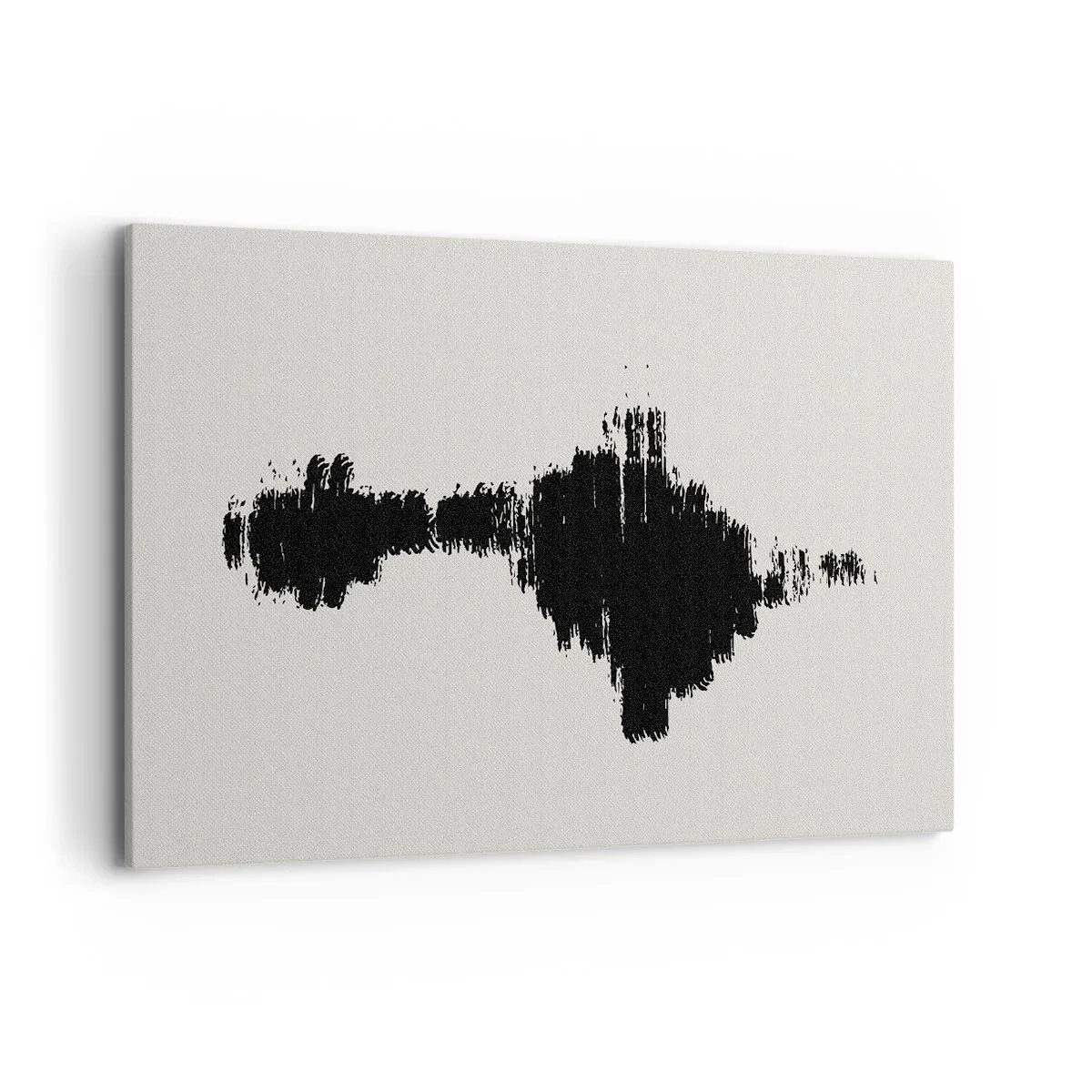 Obraz na płótnie - Abstrakcyjny motyw przypominający falę dźwiękową w minimalistycznym stylu - 120x80cm - Drgania wyobraźni - Nowoczesna dekoracja ścienna do salonu, kuchni i sypialni ARTTOR
