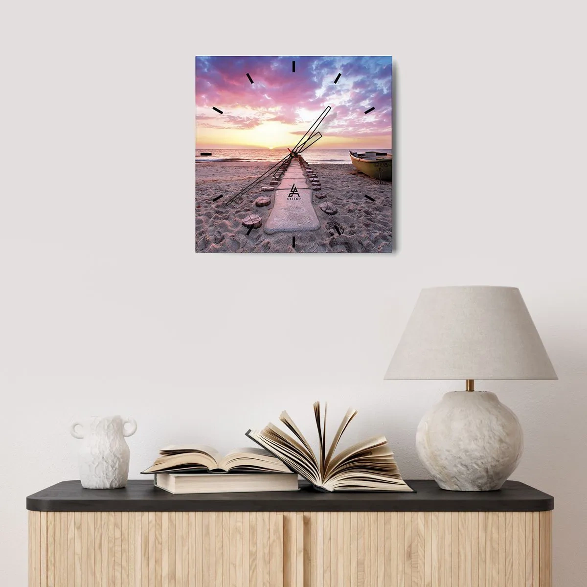 Zegar ścienny - Chwila głębokiego przeżycia - 40x40 cm