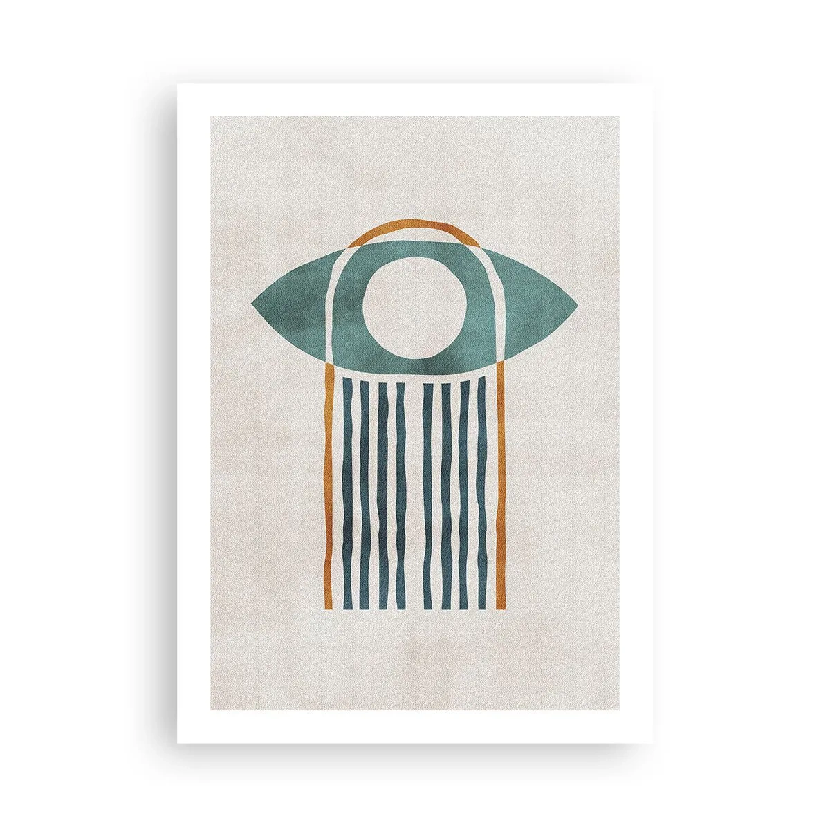 Plakat - Minimalistyczny symbol oka w stylu boho - 50x70cm - Znaki i rytuały - Nowoczesna dekoracja ścienna do salonu, kuchni i sypialni ARTTOR