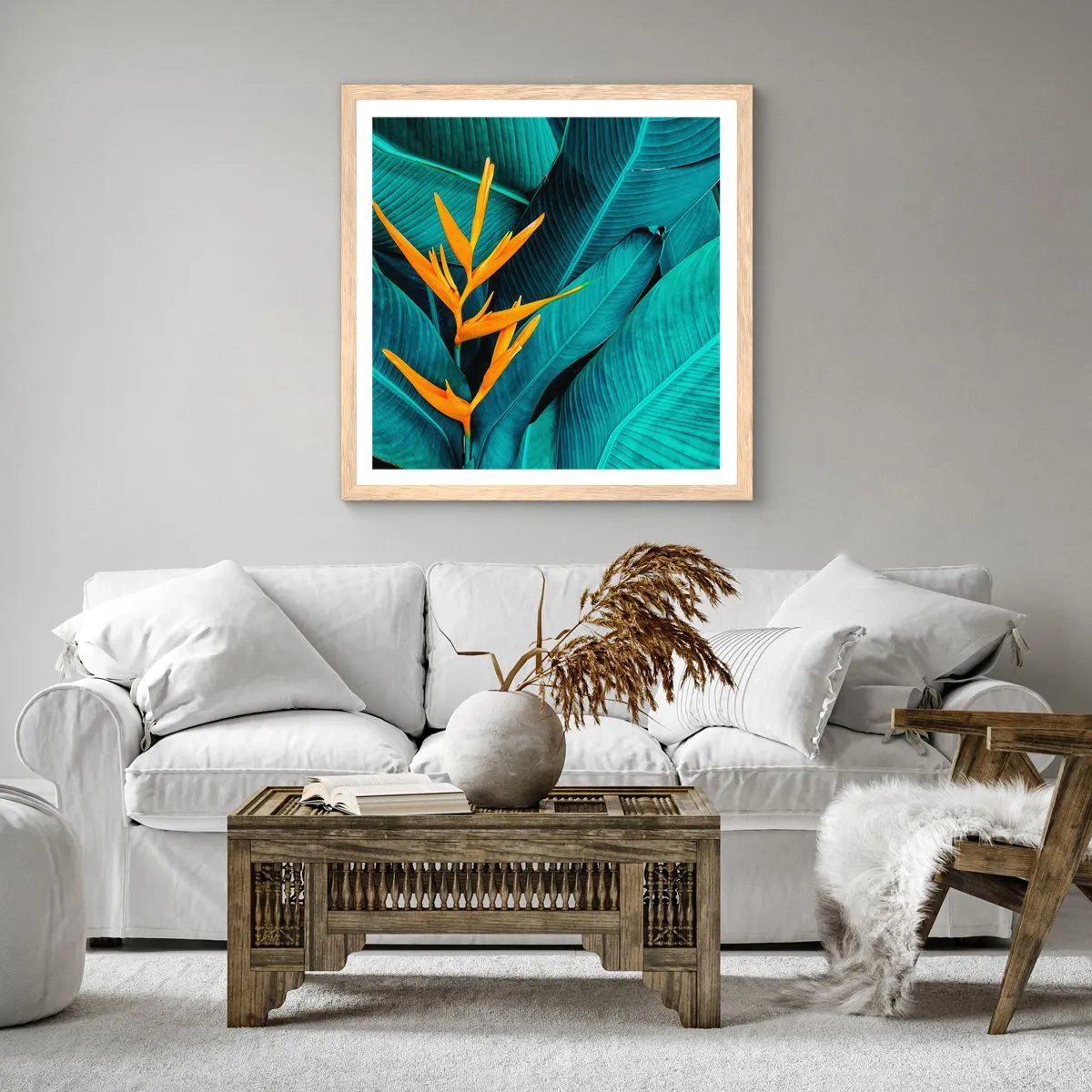 Plakat w ramie jasny dąb - Kwiat Edenu - 60x60 cm