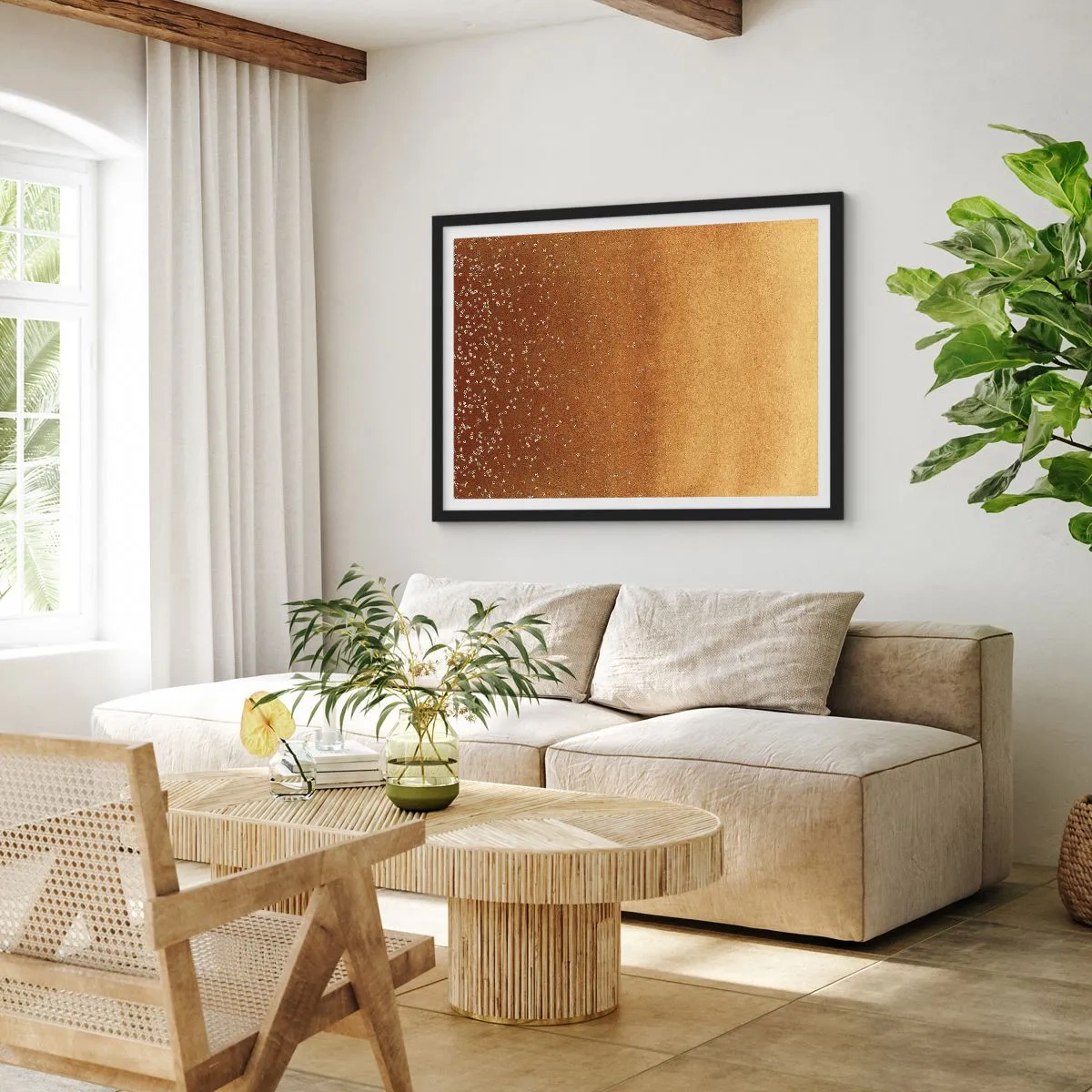 Plakat w czarnej ramie - Narodziny światła - 91x61 cm