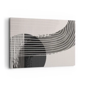 Obraz na płótnie - Abstrakcyjny wzór z liniami i geometrycznymi kształtami - 100x70cm - Tam i z powrotem - Nowoczesna dekoracja ścienna do salonu, kuchni i sypialni ARTTOR