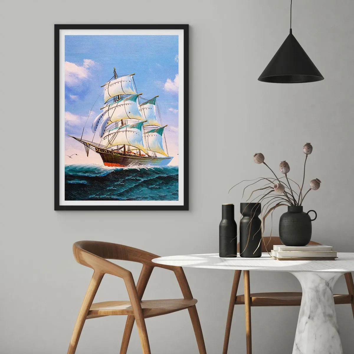 Plakat w czarnej ramie - Dumnie z wiatrem - 70x100 cm