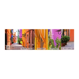 Fototapeta Próbka Premium Canvas - Tęczowy zaułek - Miasto, Wenecja, Architektura - 100x30 cm