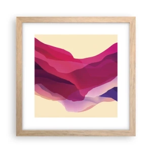 Plakat w ramie jasny dąb - Fale purpury - 30x30 cm