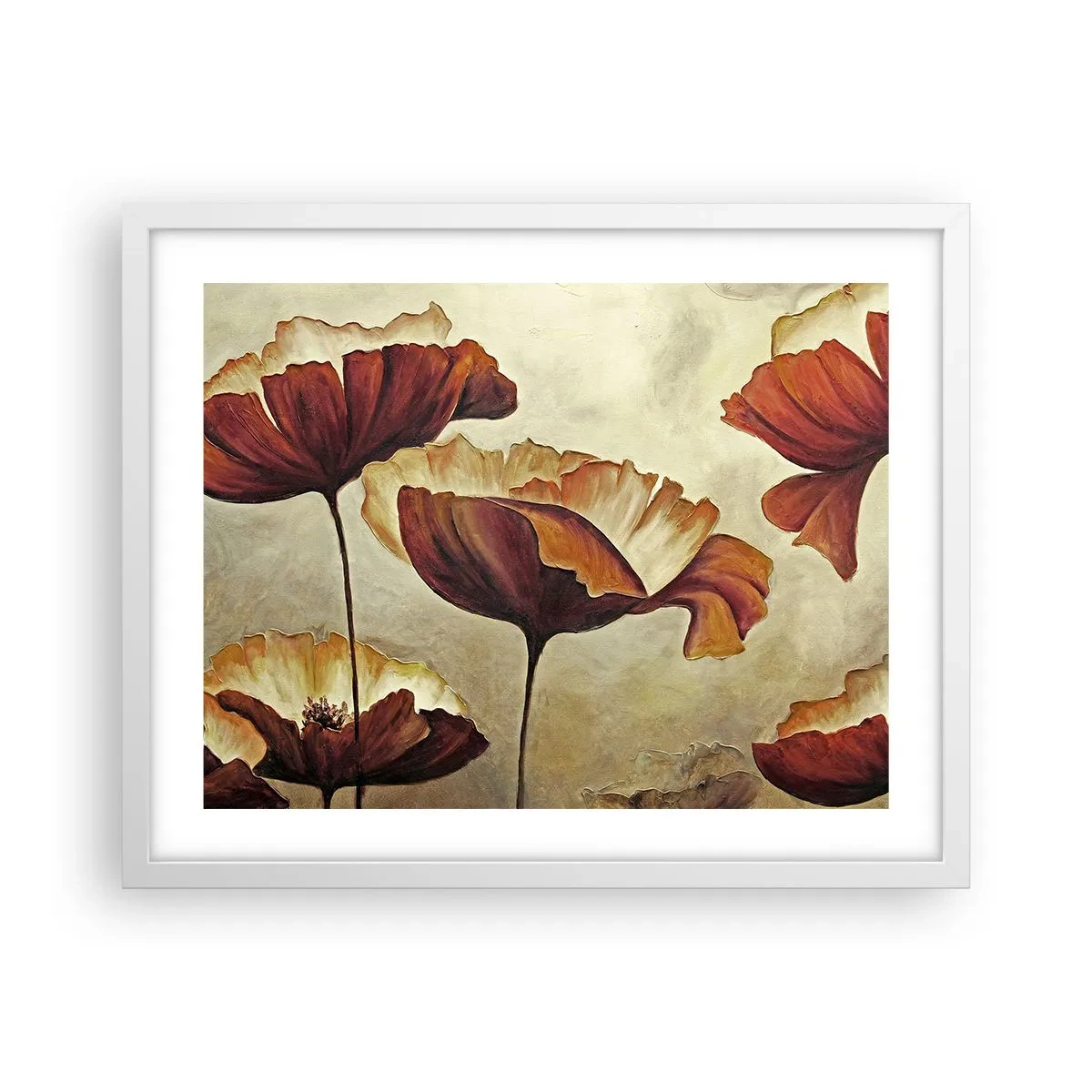 Plakat w białej ramie - Łąki łan - 50x40 cm