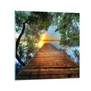 Obraz na szkle - Nie śpiesz się, usiądź - 70x70 cm