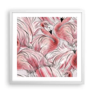 Plakat w białej ramie - Ptasi corps de ballet - 50x50 cm