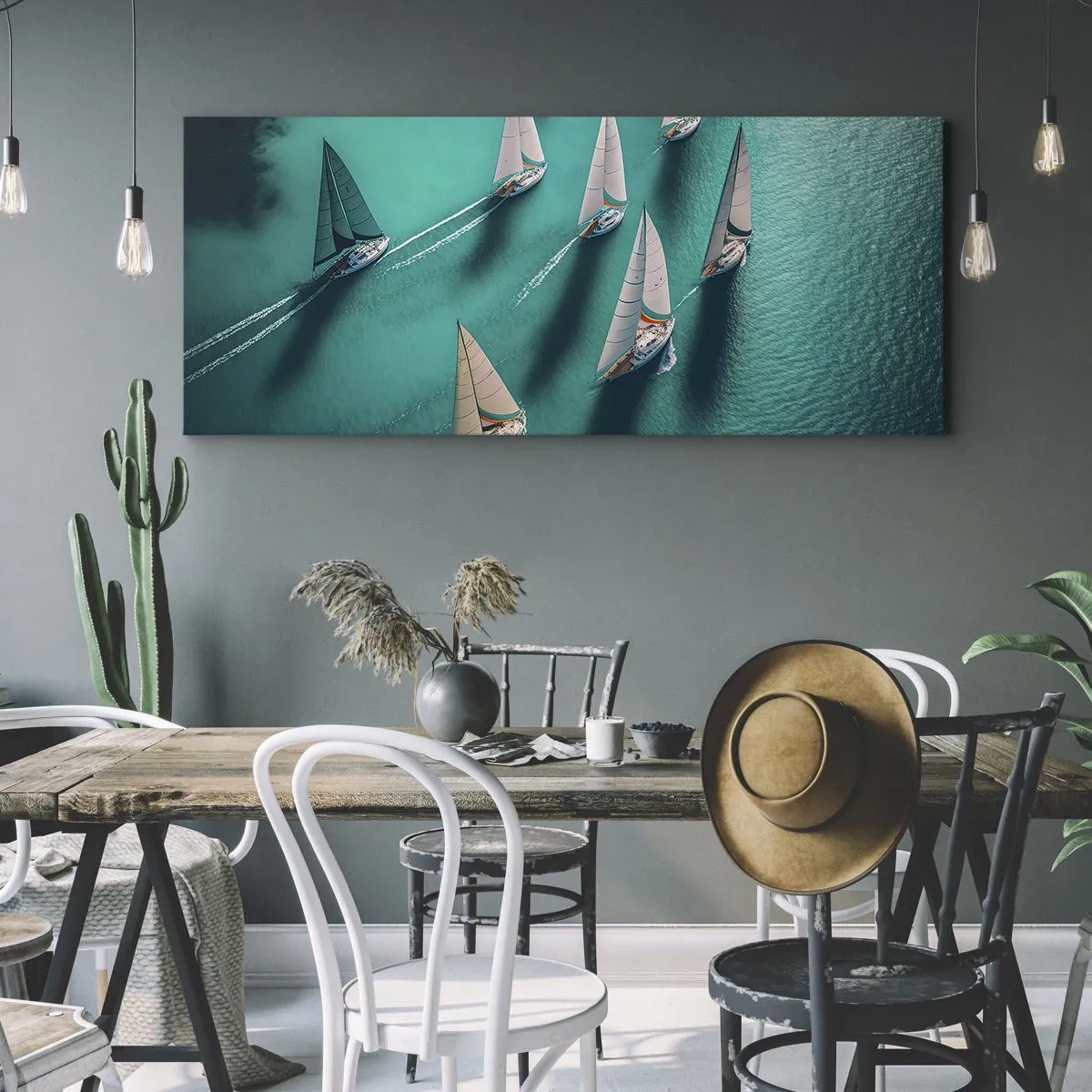 Obraz na płótnie - W zawody z wiatrem - 100x40 cm
