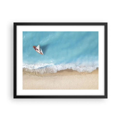 Plakat w czarnej ramie - Na granicy błękitu i złota - 50x40 cm