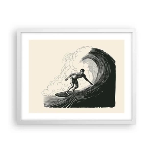 Plakat w białej ramie - Król fali - 50x40 cm