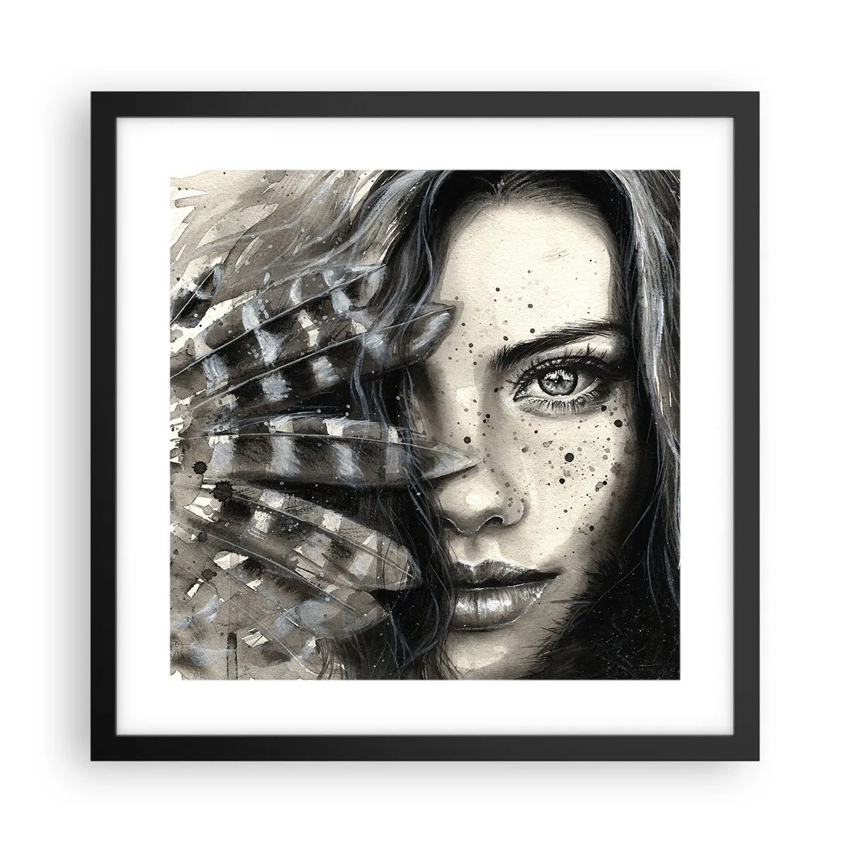 Plakat w czarnej ramie - Dzika piękność - 40x40 cm