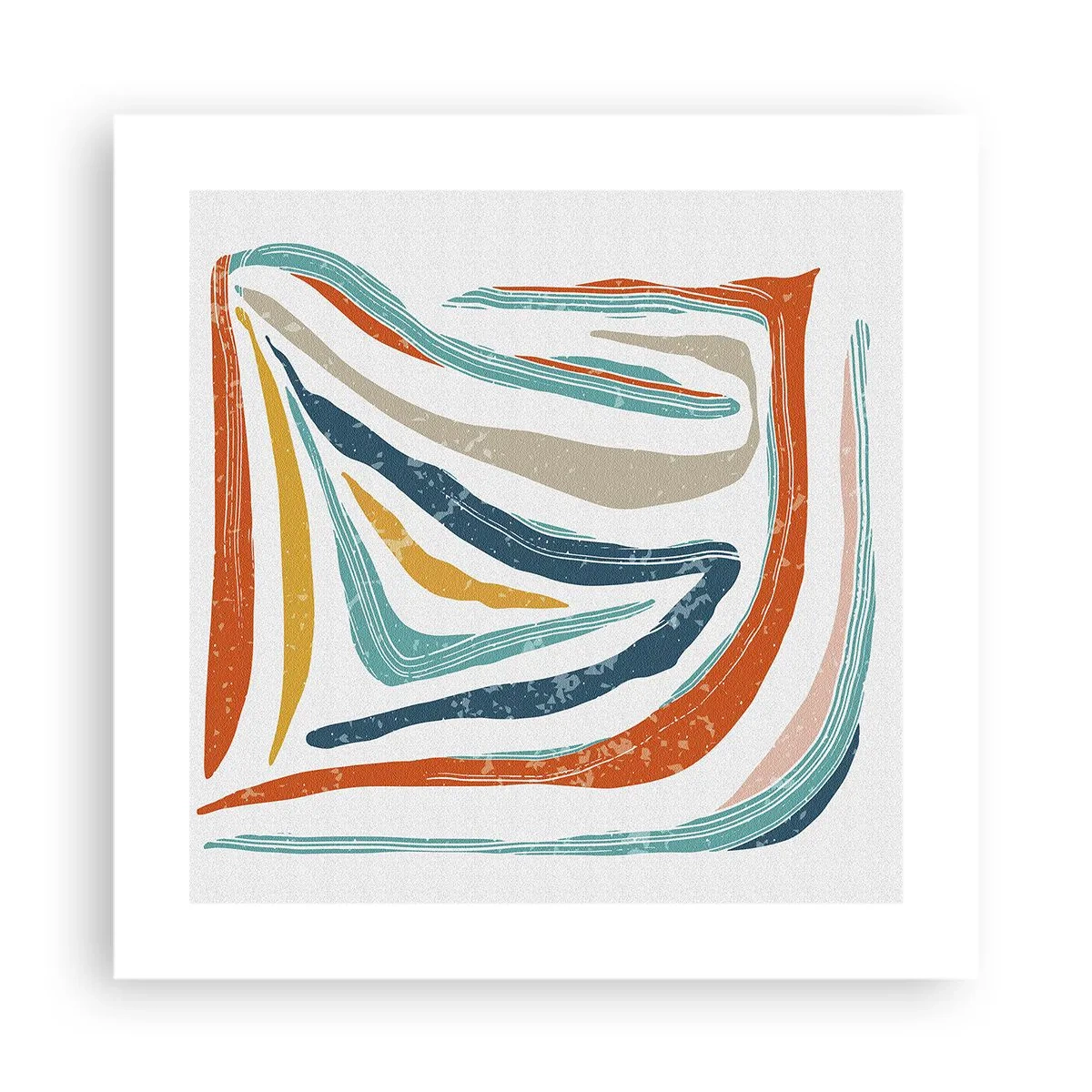 Plakat - Abstrakcja przyjaźnie uśmiechnięta - 40x40 cm