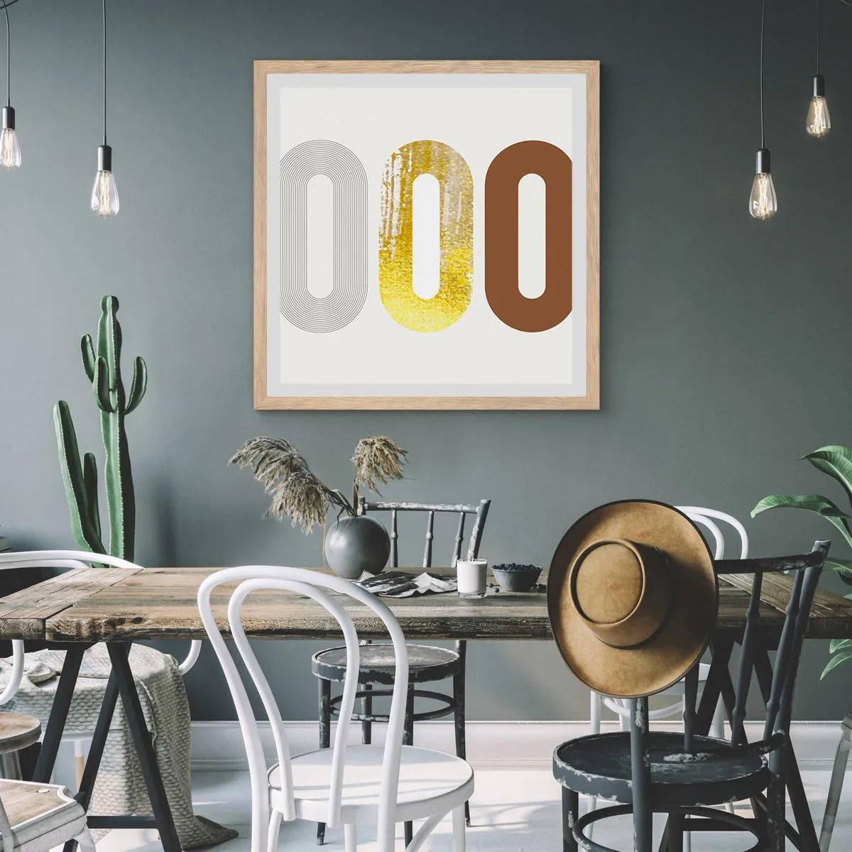 Plakat w ramie jasny dąb - Ooo! - 40x40 cm