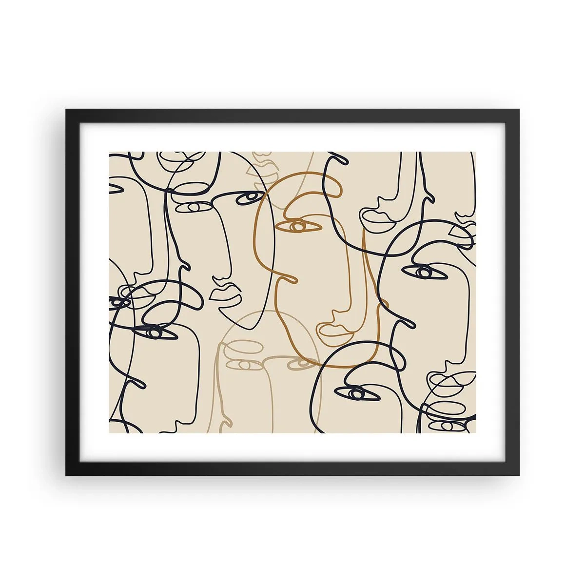 Plakat w czarnej ramie - Portret zwielokrotniony - 50x40 cm