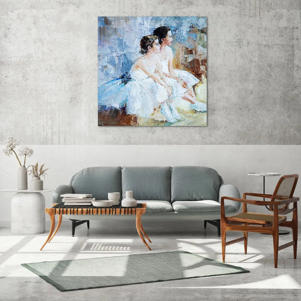 Obraz na szkle - Odpoczynek młodych łabędzi - 60x60 cm