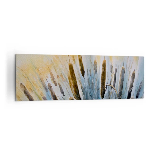 Obraz na płótnie - Malownicze trzciny w promieniach słońca - 160x50cm - Chłód wody, słońca żar - Nowoczesna dekoracja ścienna do salonu i sypialni ARTTOR