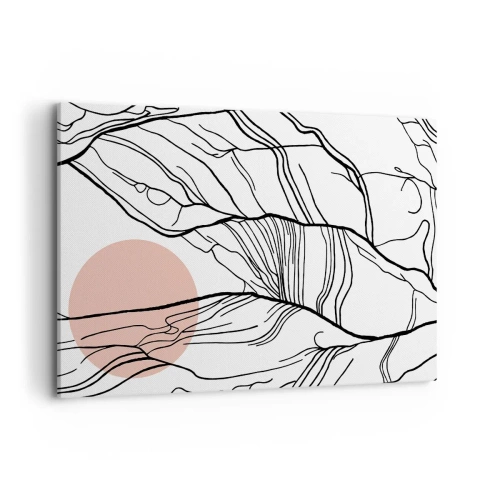 Obraz na płótnie - Minimalistyczne linie z geometrycznym akcentem - 120x80cm - W sieci gałązek - Nowoczesna dekoracja ścienna do salonu, kuchni i sypialni ARTTOR