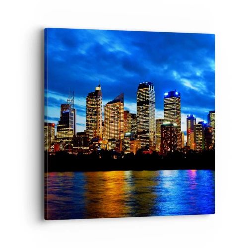Obraz na płótnie - Noc świateł i barw - 40x40 cm