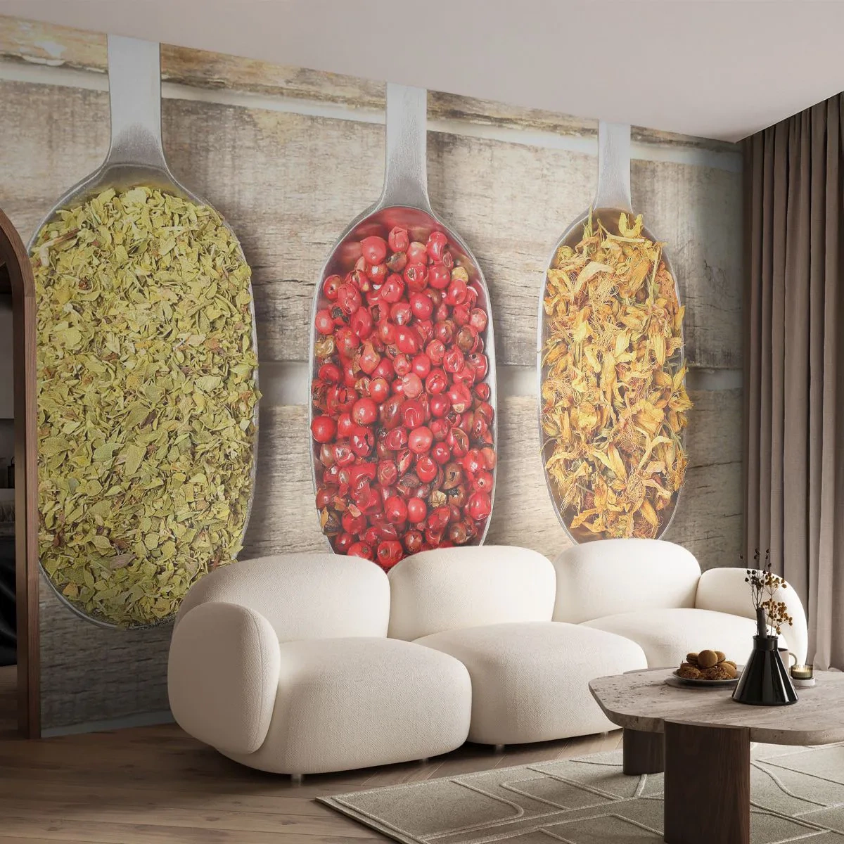 Fototapeta Premium Sand - Kuchenna magia - Gastronomia, Przyprawy Ziołowe, Zioła - 300x210 cm