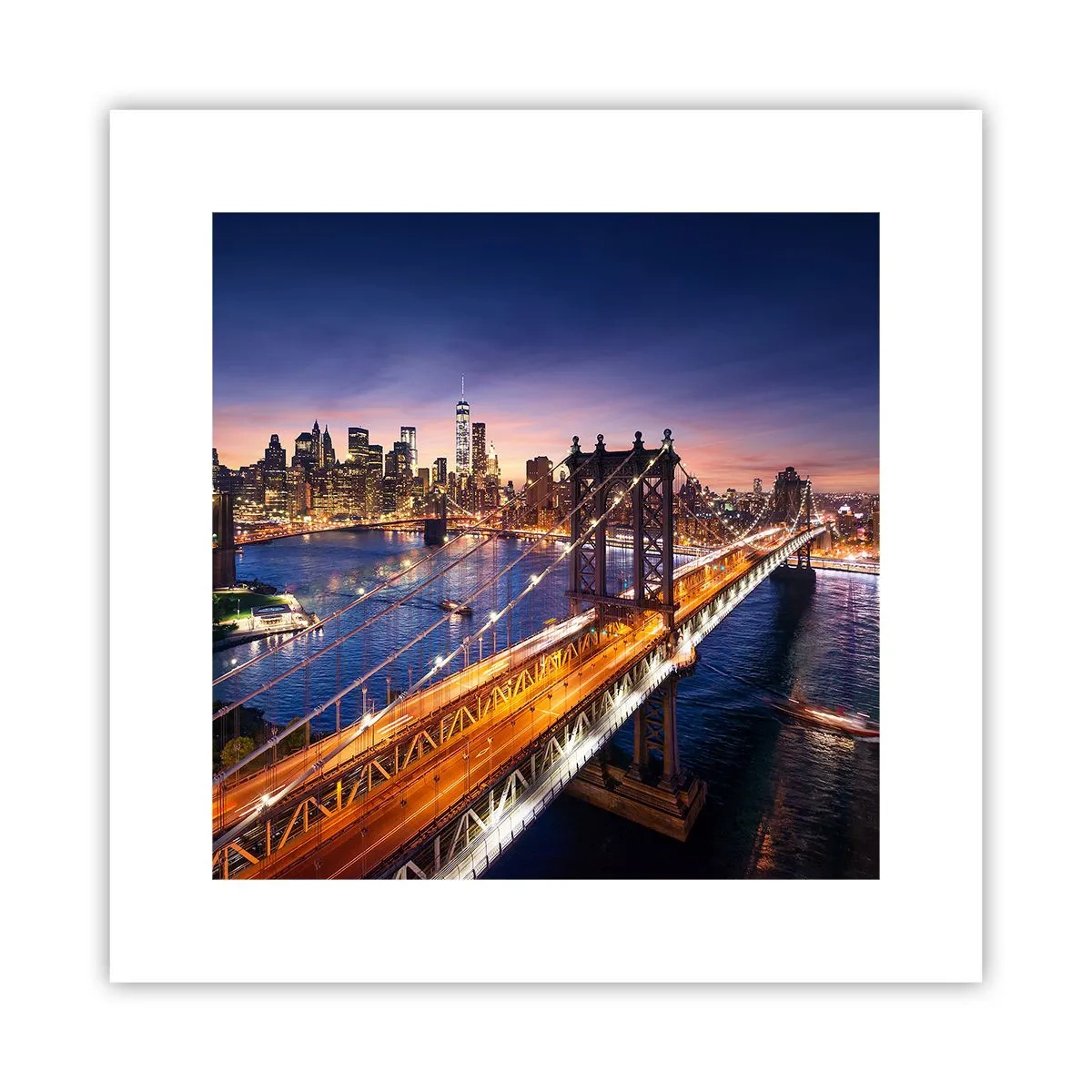Plakat - Świetlistym mostem do serca miasta - 30x30 cm