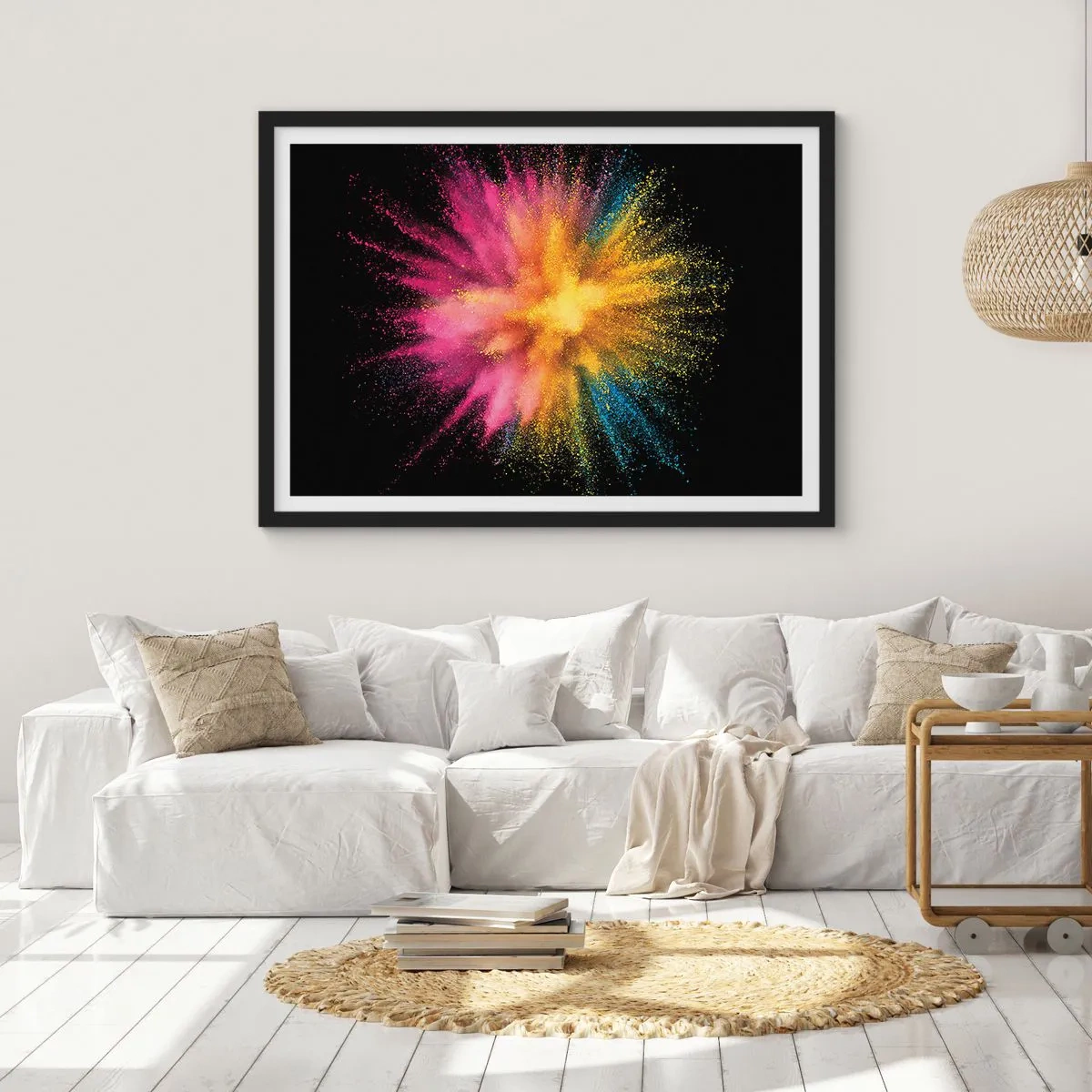 Plakat w czarnej ramie - Narodziny barw  - 91x61 cm