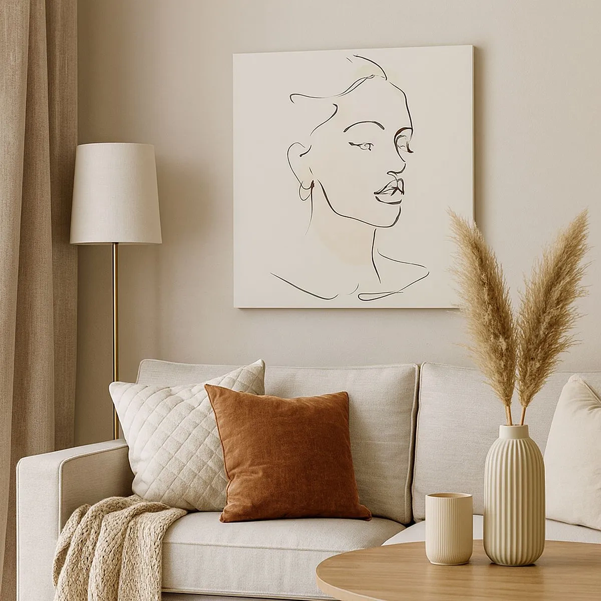 Obraz na płótnie - Pewną kreską - 30x30 cm