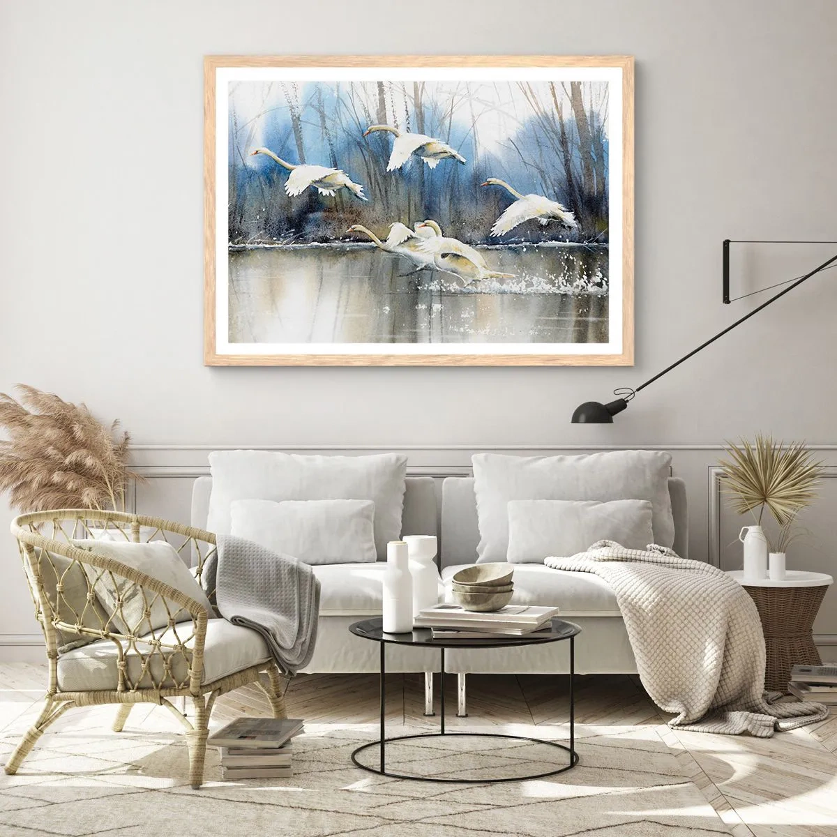 Plakat w ramie jasny dąb - Jak w baśni o dzikich łabędziach - 40x30 cm