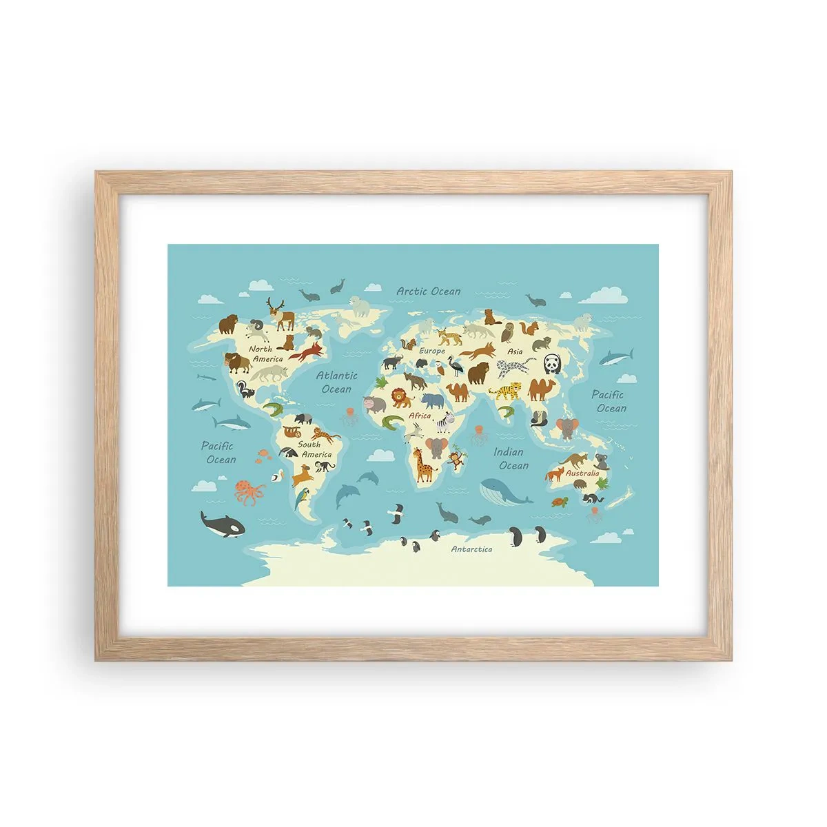 Plakat w ramie jasny dąb - Dobrzy sąsiedzi - 40x30 cm