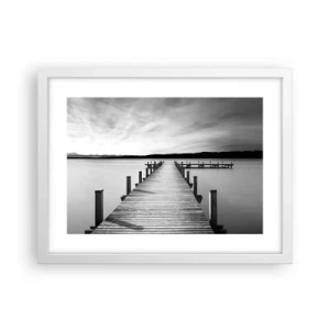 Plakat w białej ramie - U wodopoju – spokoju - 40x30 cm