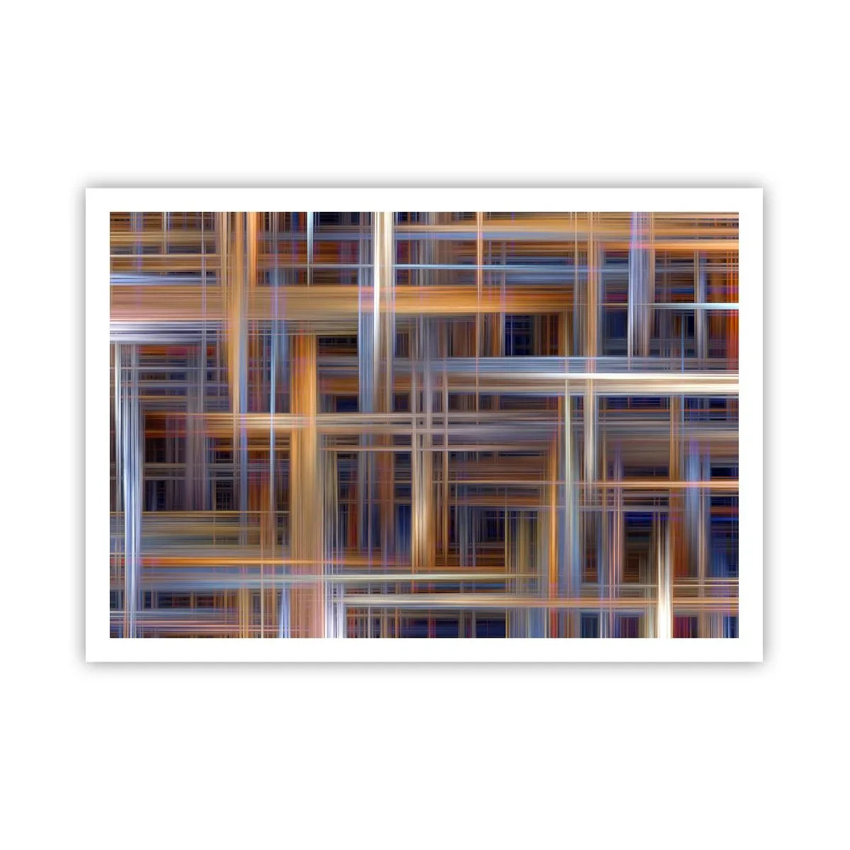 Plakat - Abstrakcyjne wzory geometryczne w pastelowych barwach - 100x70cm - Utkane ze światła - Nowoczesna dekoracja ścienna do salonu i sypialni ARTTOR