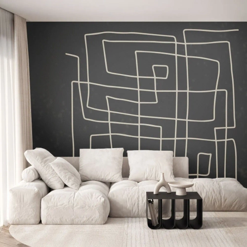 Fototapeta Standard Eco - Geometryczne linie w formie abstrakcyjnej siatki - 100x70cm - Nie taki prosty - Nowoczesna dekoracja ścienna do salonu i sypialni ARTTOR