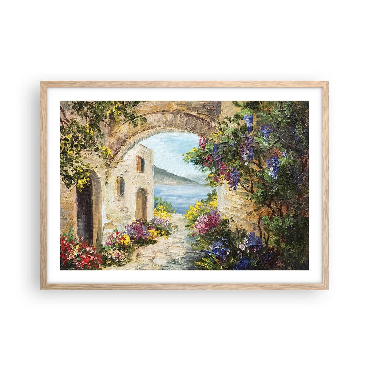 Plakat w ramie jasny dąb - Urok nadmorskiej prowincji - 70x50 cm